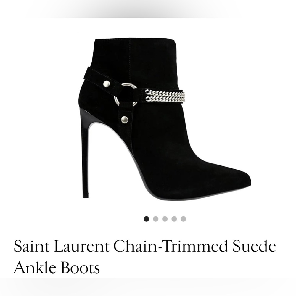 Saint Laurent Paris ankle boots suede with chain authentic
